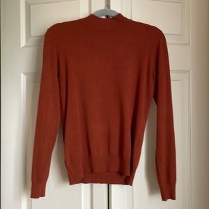 Orange Mock Neck Sweater